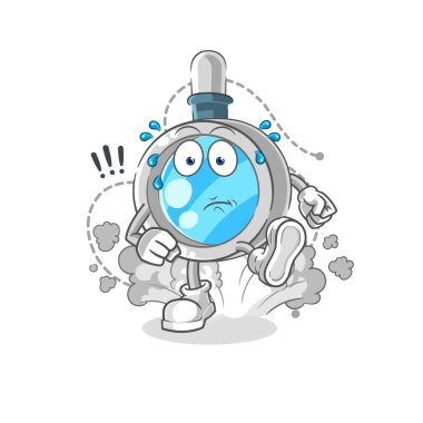 the magnifying glass running illustration. character vecto