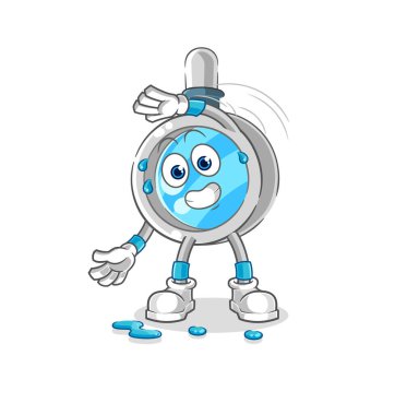 the magnifying glass stretching character. cartoon mascot vecto
