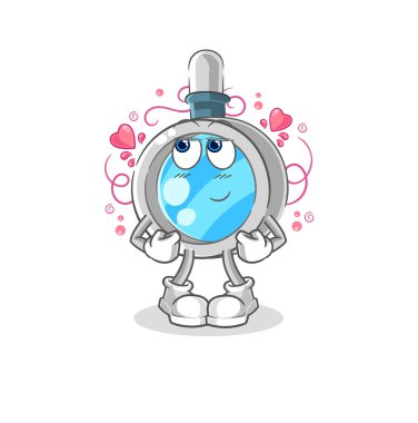 the magnifying glass shy vector. cartoon characte