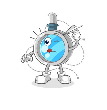 the magnifying glass with paper plane character. cartoon mascot vecto
