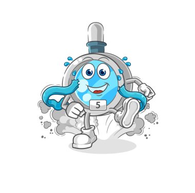 the magnifying glass runner character. cartoon mascot vecto