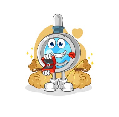 the magnifying glass propose with ring. cartoon mascot vecto