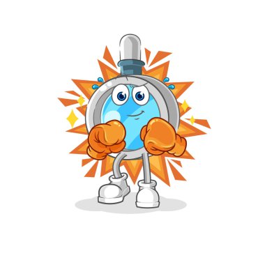the magnifying glass boxer character. cartoon mascot vecto