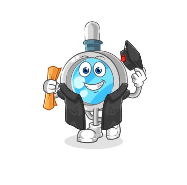 the magnifying glass graduation vector. cartoon characte