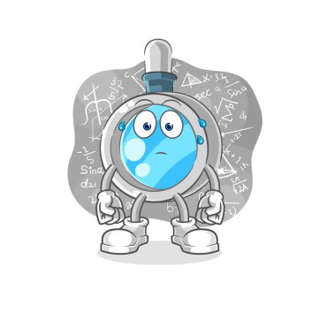the magnifying glass thinking hard vector. cartoon characte