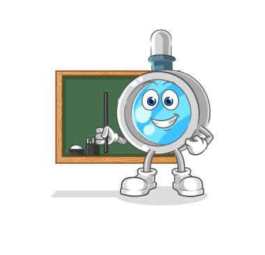 the magnifying glass teacher vector. cartoon characte