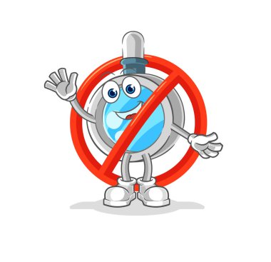 the say no to magnifying glass mascot. cartoon vecto