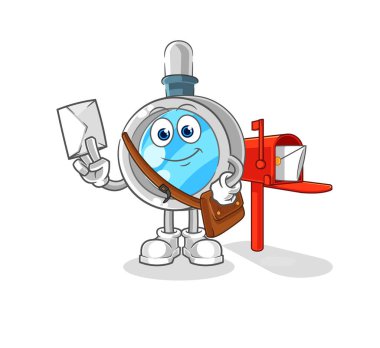 the magnifying glass postman vector. cartoon characte