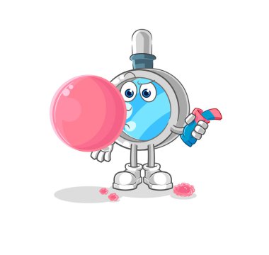 the magnifying glass chewing gum vector. cartoon characte