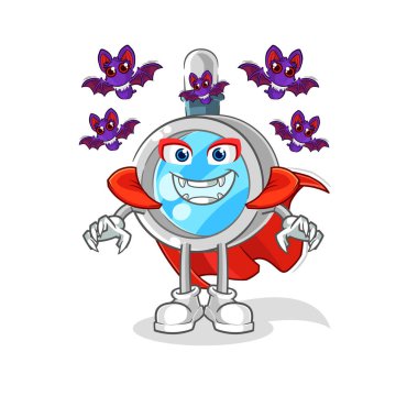 the magnifying glass Dracula illustration. character vecto