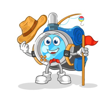 the magnifying glass scout vector. cartoon characte