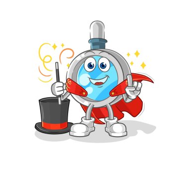 the magnifying glass magician illustration. character vecto