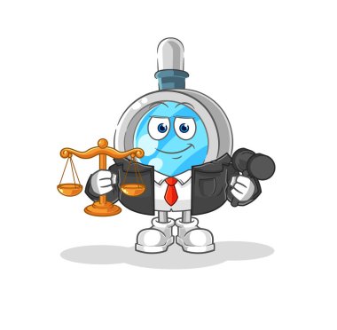 the magnifying glass lawyer cartoon. cartoon mascot vecto