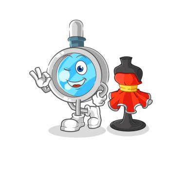 the magnifying glass fashion designer vector. cartoon characte