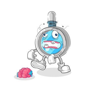 the magnifying glass zombie character.mascot vecto