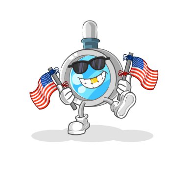 the magnifying glass american youth cartoon mascot vecto