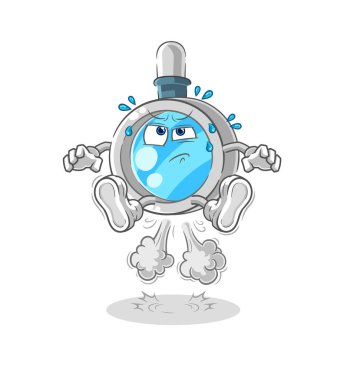 the magnifying glass fart jumping illustration. character vecto
