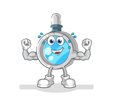 the magnifying glass muscular cartoon. cartoon mascot vecto