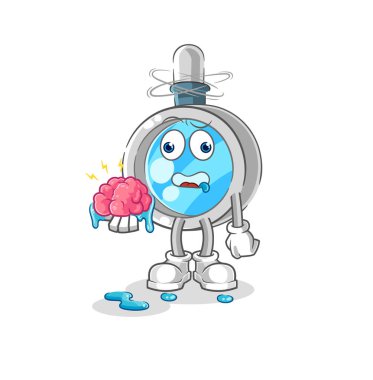 the magnifying glass no brain vector. cartoon characte