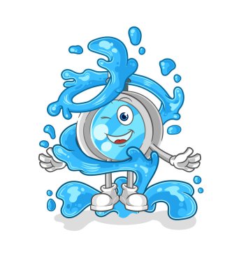 the magnifying glass fresh with water mascot. cartoon vecto