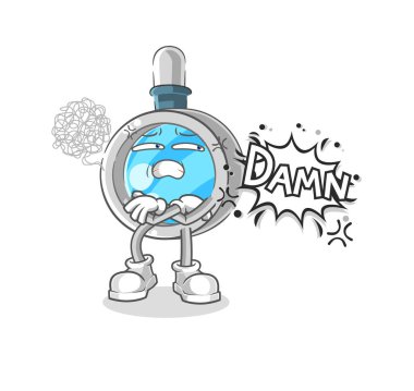 the magnifying glass very pissed off illustration. character vecto