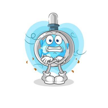 the magnifying glass cold illustration. character vecto