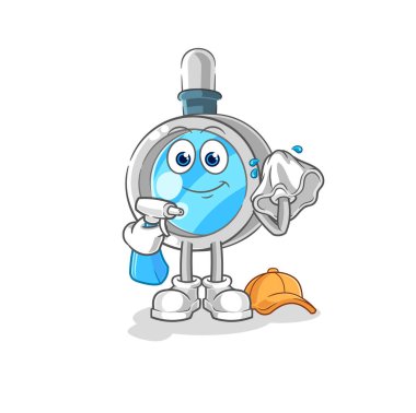 the magnifying glass cleaner vector. cartoon characte