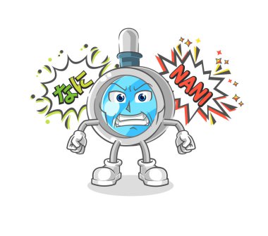 the magnifying glass anime angry vector. cartoon characte