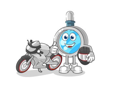 the magnifying glass racer character. cartoon mascot vecto