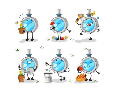 the magnifying glass save the earth group. cartoon masco