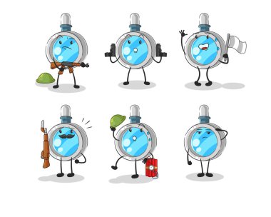 the magnifying glass troops character. cartoon mascot vecto