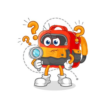 the backpack searching illustration. character vecto