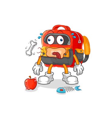 the backpack burp mascot. cartoon vecto