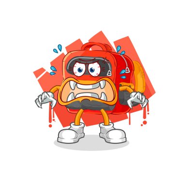 the backpack monster vector. cartoon characte
