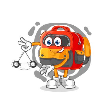 the backpack hypnotizing cartoon. cartoon mascot vecto