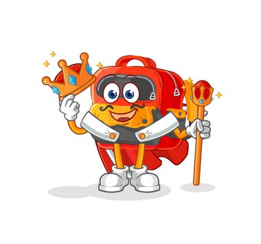 the backpack king vector. cartoon characte