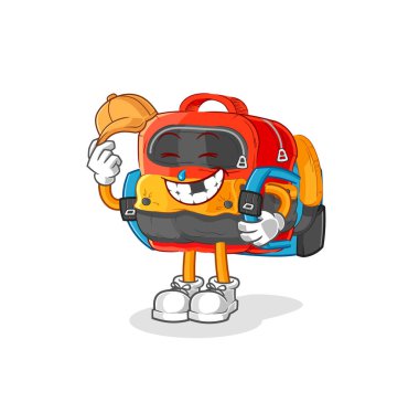 the backpack goes to school vector. cartoon characte