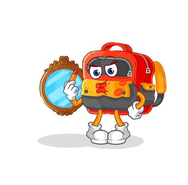 the backpack make up mascot. cartoon vecto