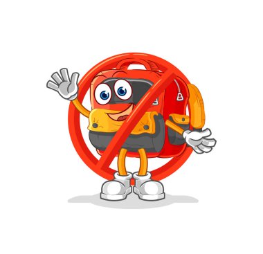 the say no to backpack mascot. cartoon vecto
