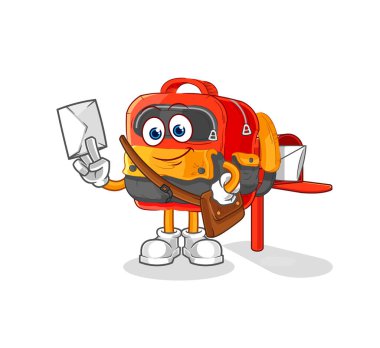 the backpack postman vector. cartoon characte