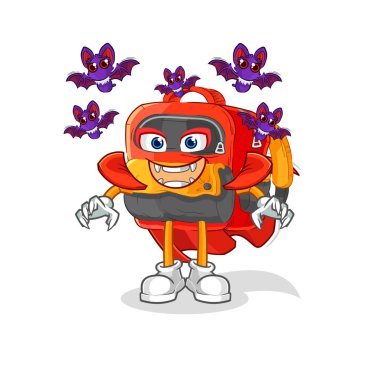 the backpack Dracula illustration. character vecto