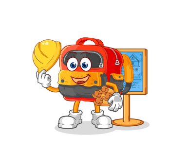 the backpack Architect illustration. character vecto