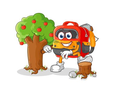 the backpack Carpenter illustration. character vecto