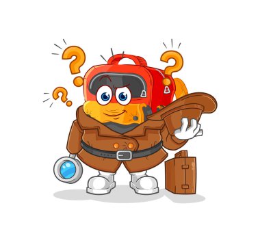 the backpack detective vector. cartoon characte