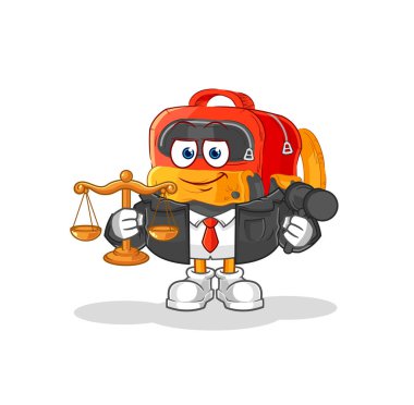 the backpack lawyer cartoon. cartoon mascot vecto