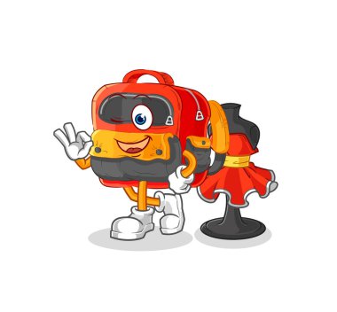 the backpack fashion designer vector. cartoon characte