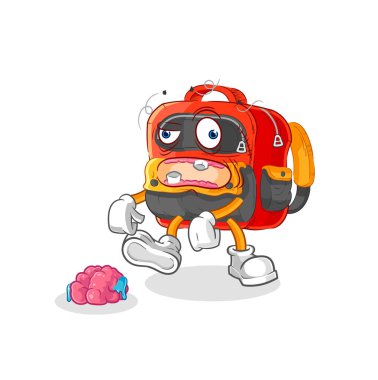 the backpack zombie character.mascot vecto
