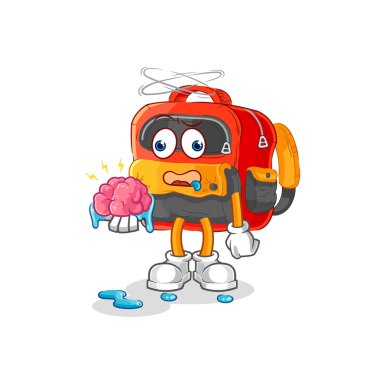 the backpack no brain vector. cartoon characte