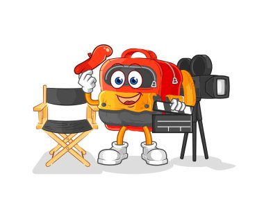 the backpack director mascot. cartoon vecto