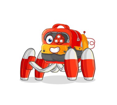 the backpack future robot vector. cartoon characte